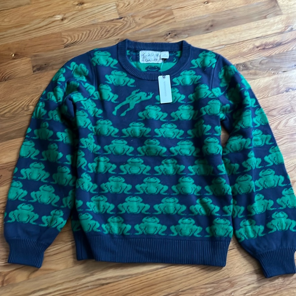 NWT Anthropologie Frog Sweater